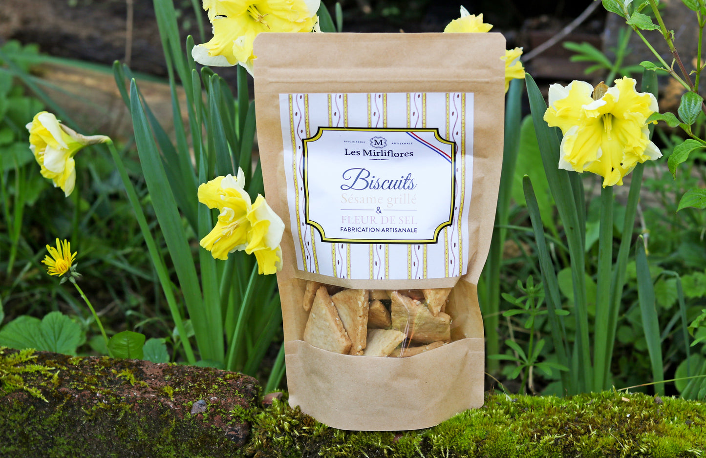 Biscuits aux graines de sésame et à la fleur de sel - sachet 120g Les Mirliflores