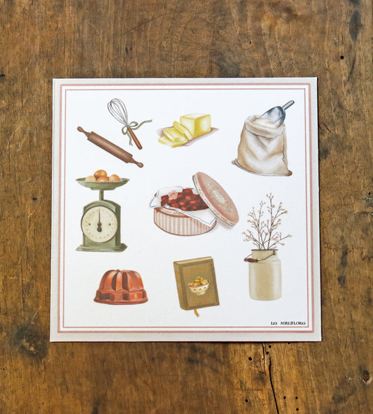 Petite affiche illustrée - La Pâtisserie - 20x20 cm