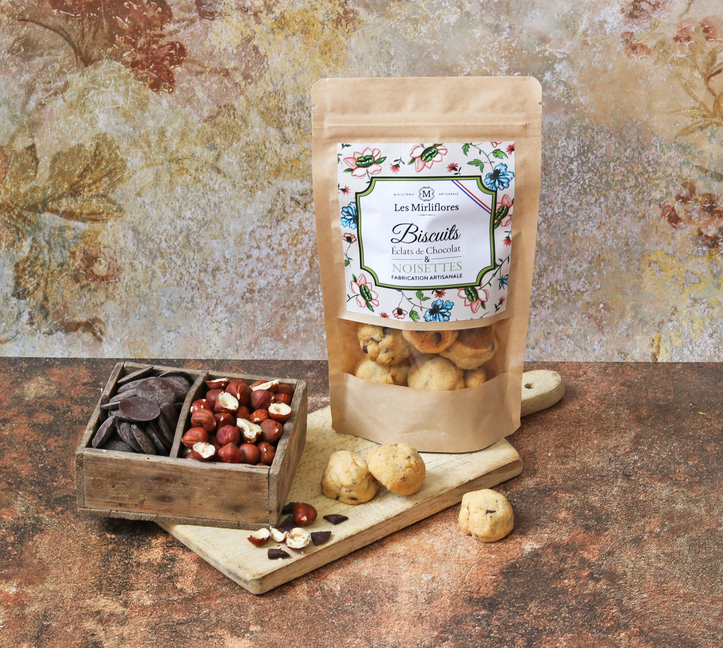 Biscuits au chocolat et aux noisettes - sachet 120g lesmirliflores.fr