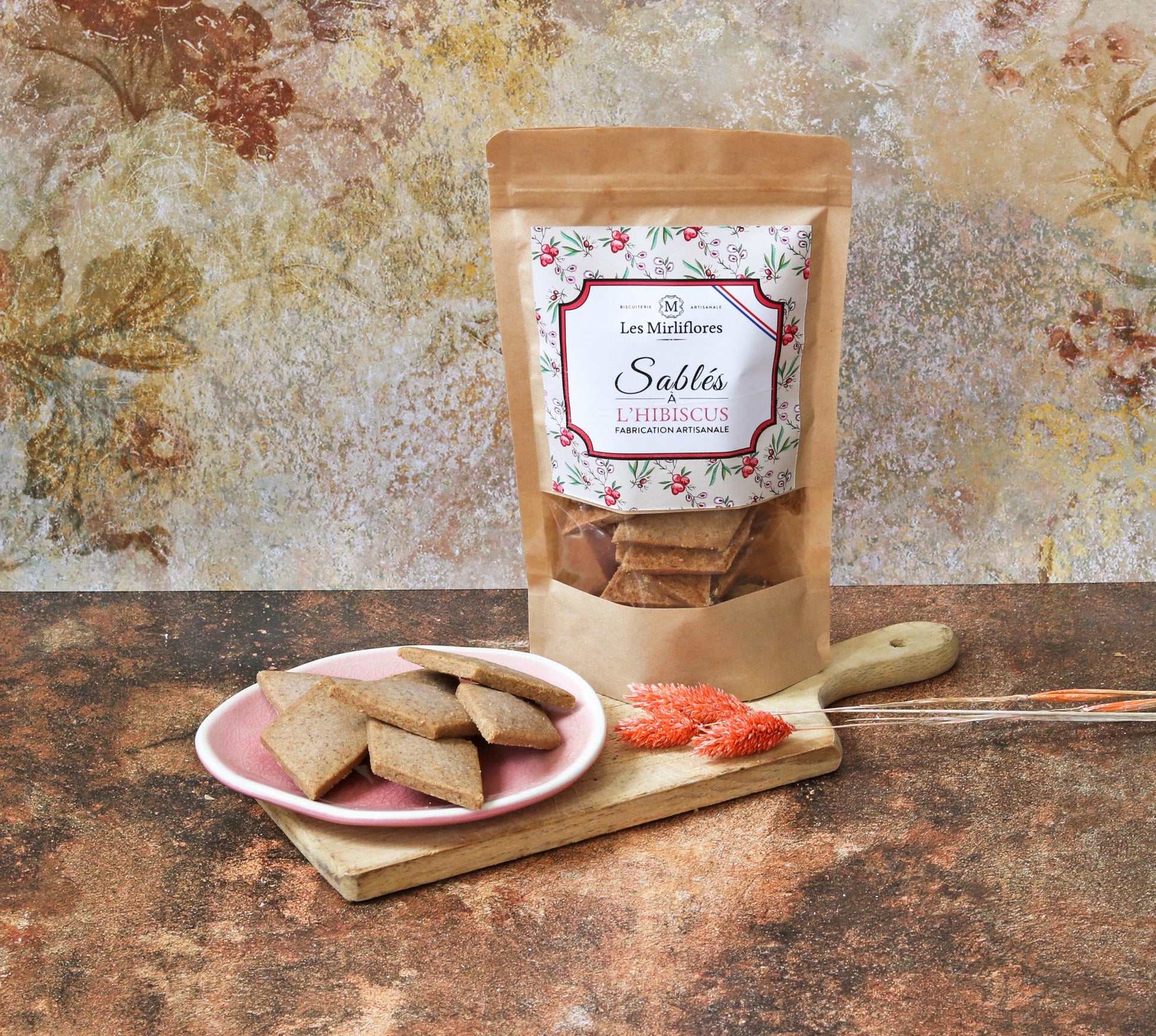 Sablés à l'hibiscus - sachet 120gr Les Mirliflores