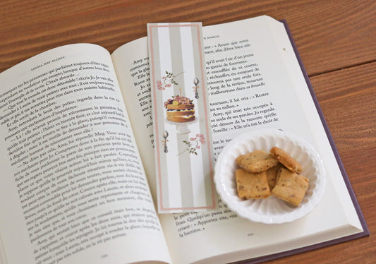 Marque page illustré 200x50mm - Le gâteau