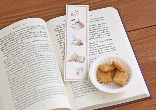 Marque page illustré 200x50mm - L'heure du thé