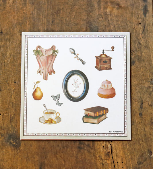 Petite Affiche illustrée - Le goûter enchanté - 20x20cm