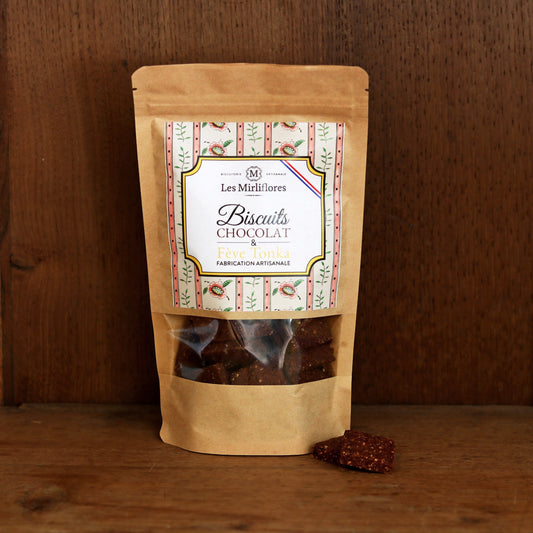 Biscuits au cacao, fèves tonka et amandes - sachet 120g Les Mirliflores