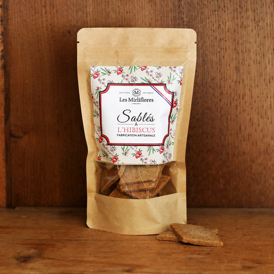 Sablés artisanaux de la biscuiterie tarnaise Les Mirliflores, à l'hibiscus.