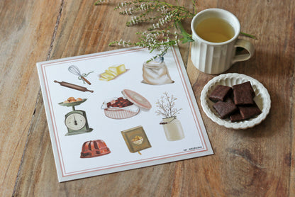 Grande affiche illustrée - La Pâtisserie - 30x30 cm