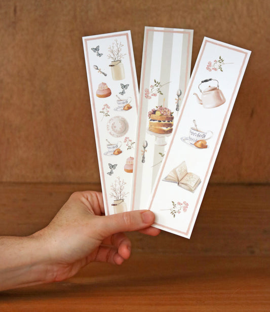Lot de 3 marque-pages 200x50mm - Thème pâtisserie