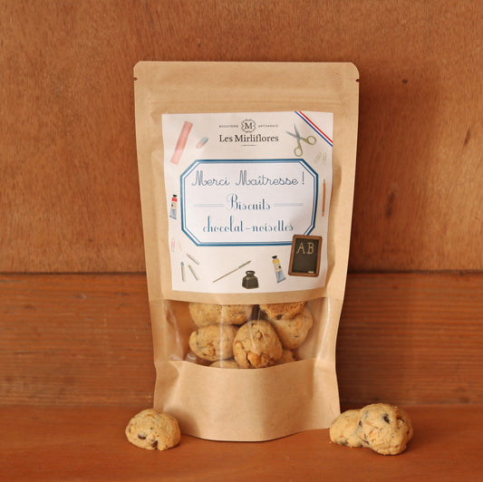Biscuits chocolat - noisettes Merci Maîtresse